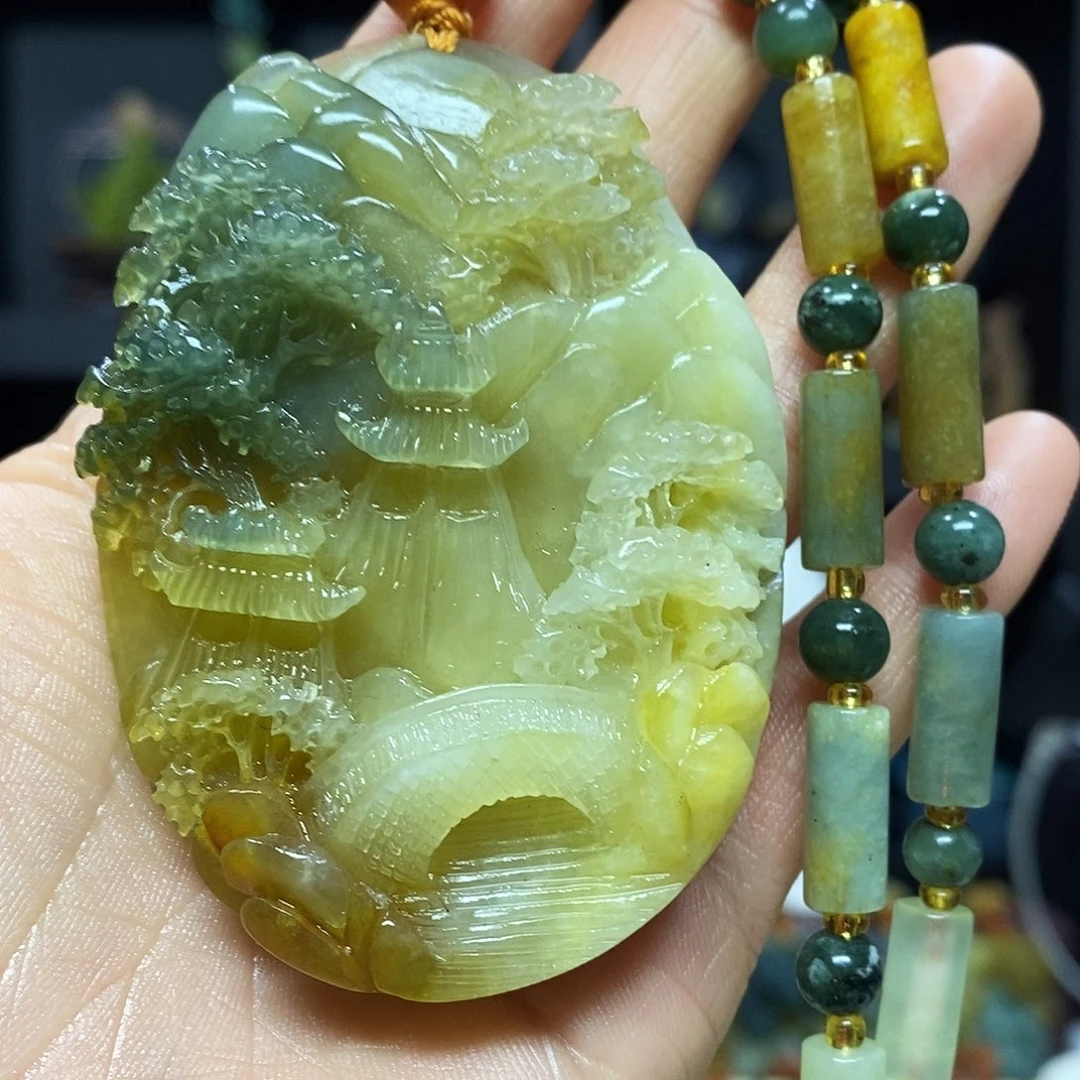 未镶嵌岫玉挂件吊坠