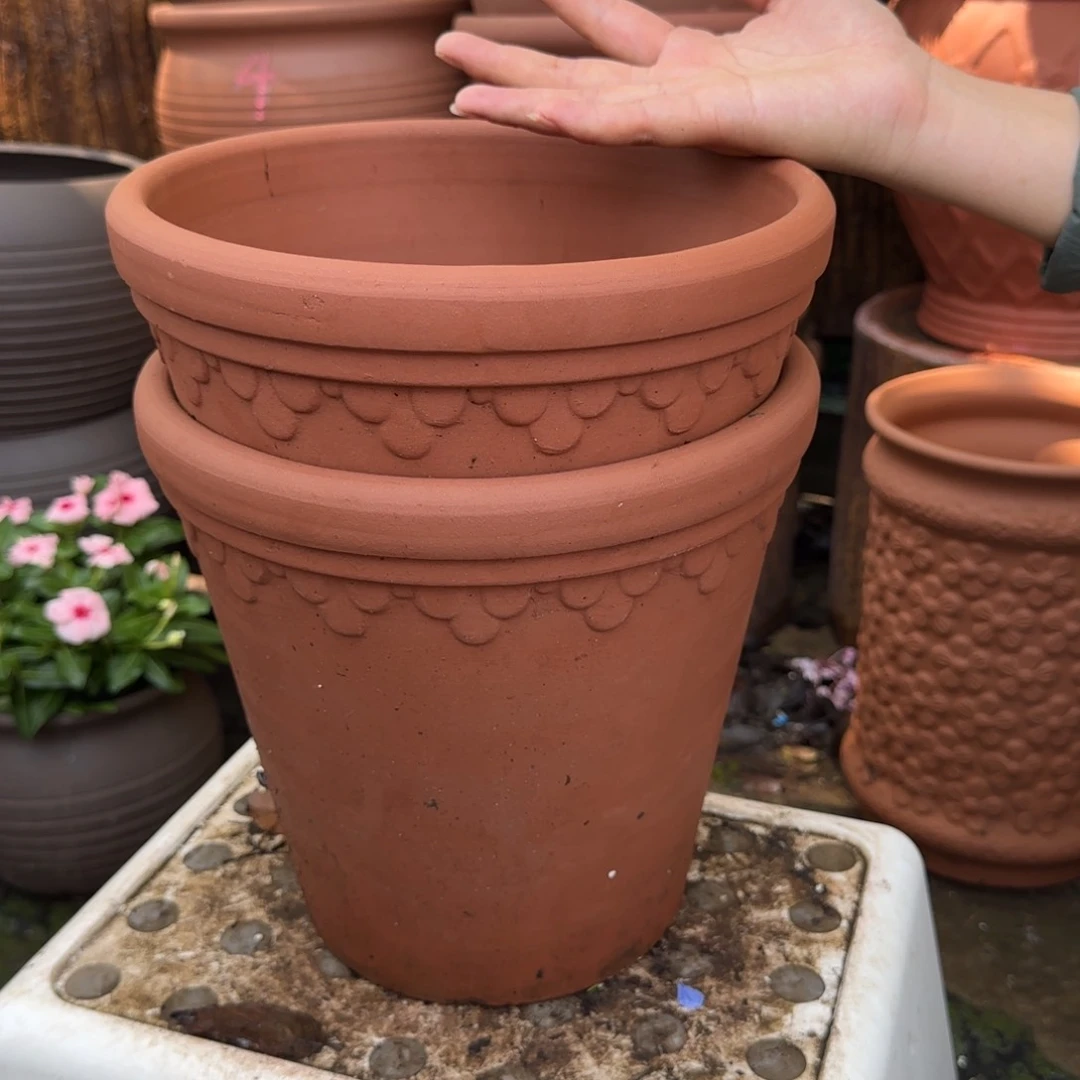 紫砂花盆口24高23宜兴紫砂