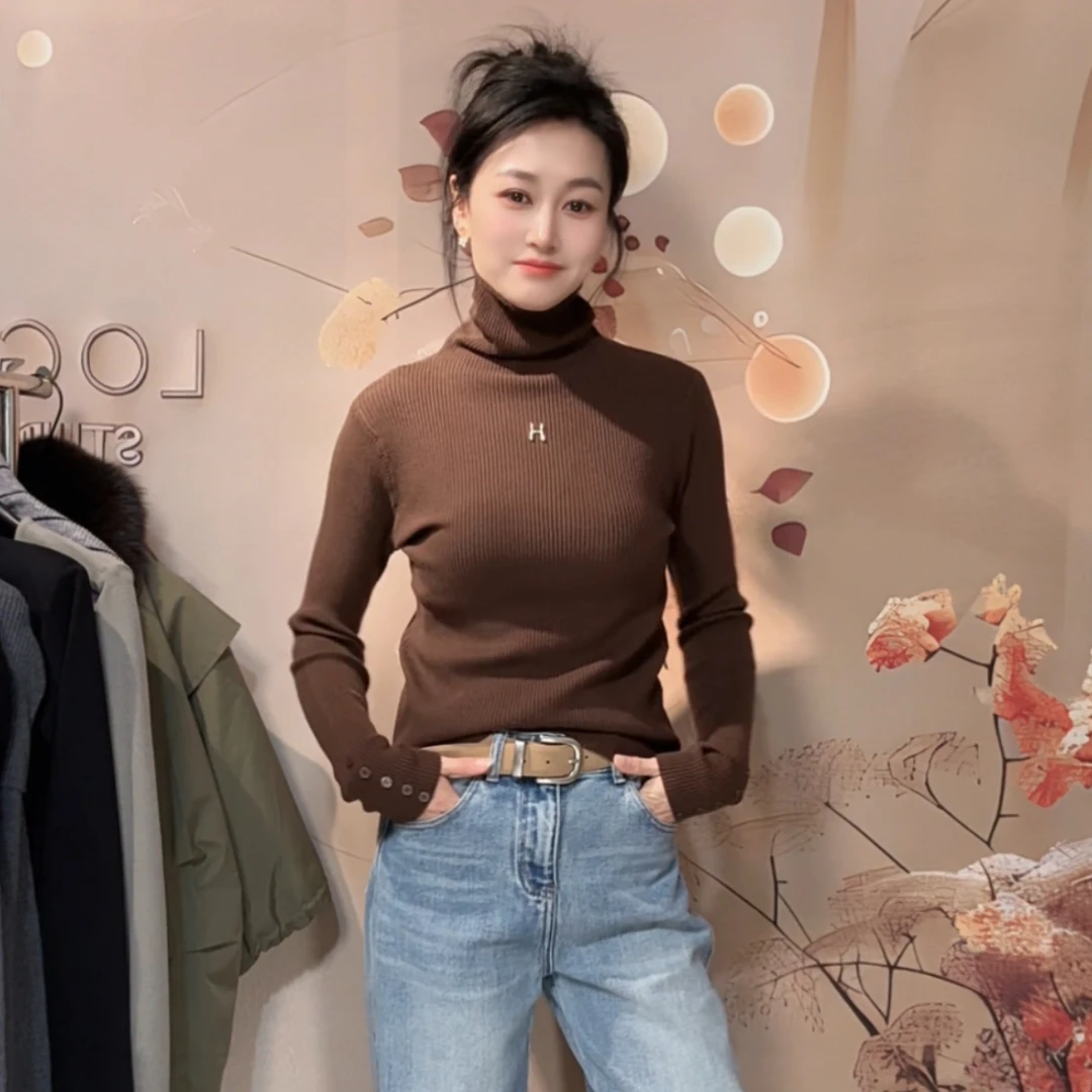 长袖修身型针织显瘦毛针织衫打底衫女装针织衫