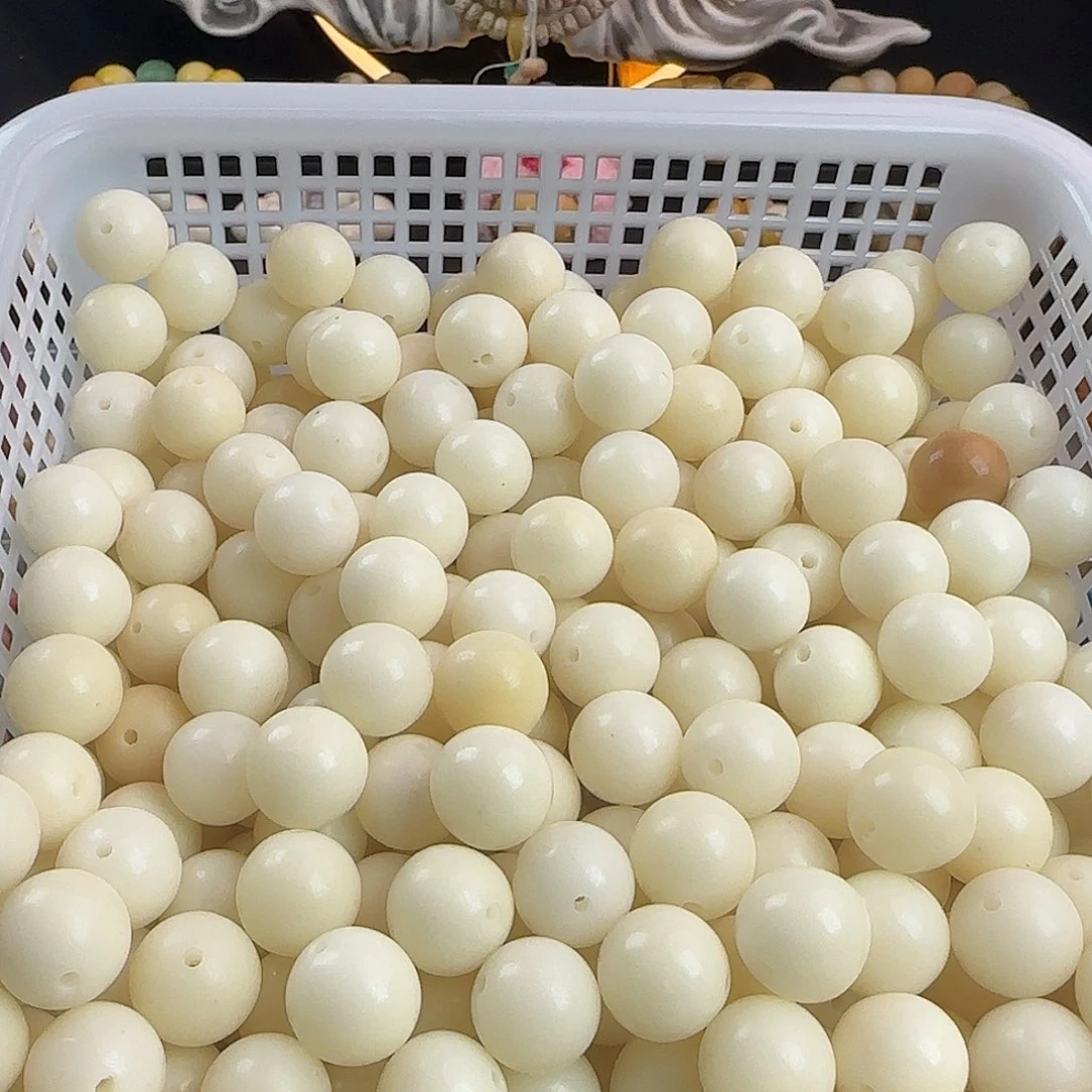 菩提根/象牙果手串瑕疵卡16白汤圆100颗不规则有裂