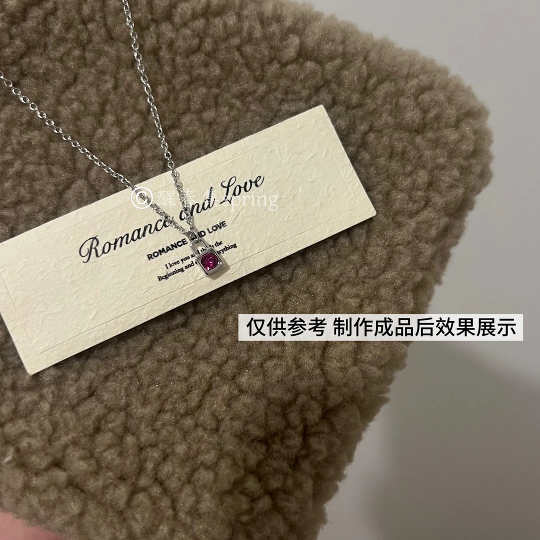 铜合金项链 定制款小鼻嘎镶钻彩色时尚精致设计感项链饰品锁骨链