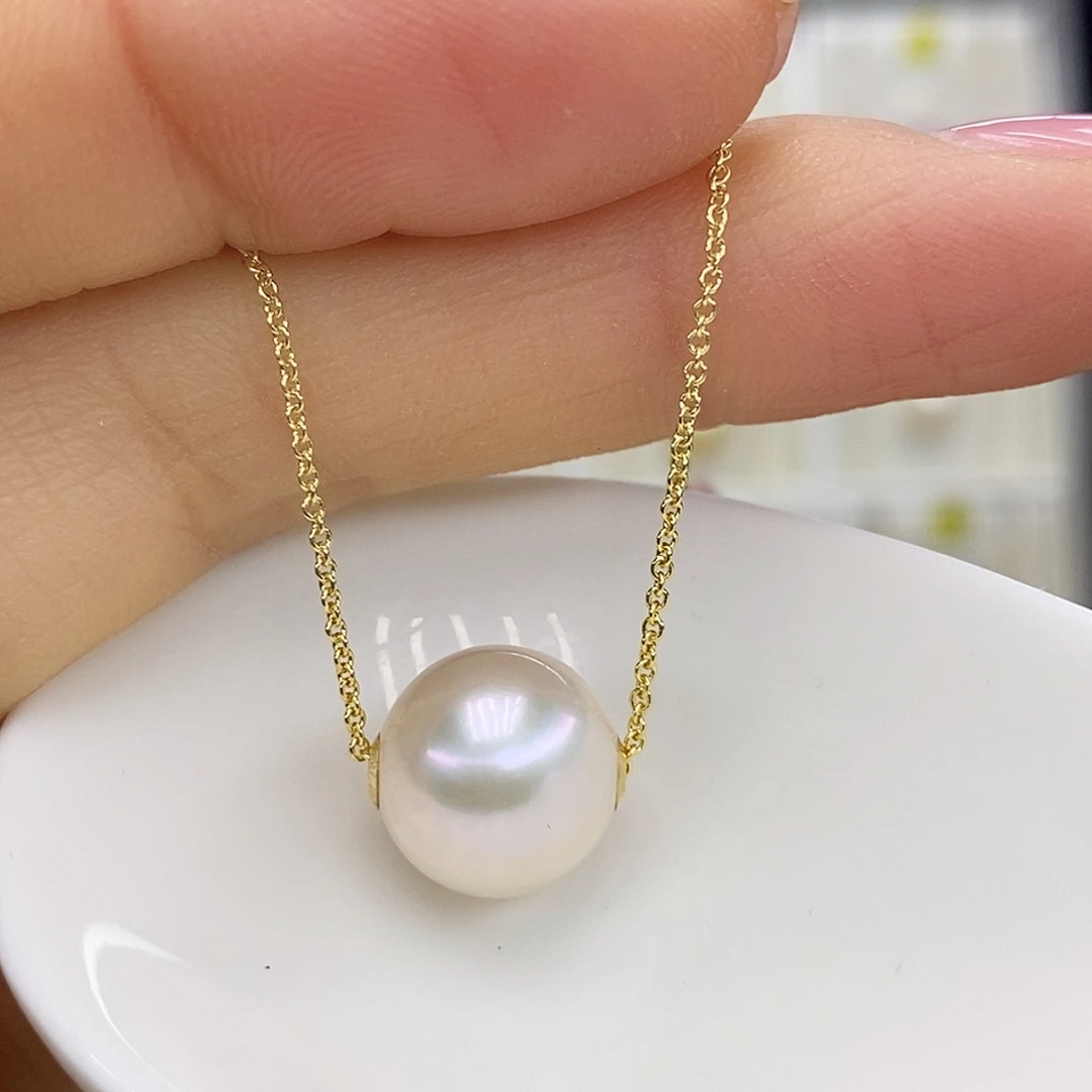 18K金镶嵌淡水珍珠吊坠(赠链)