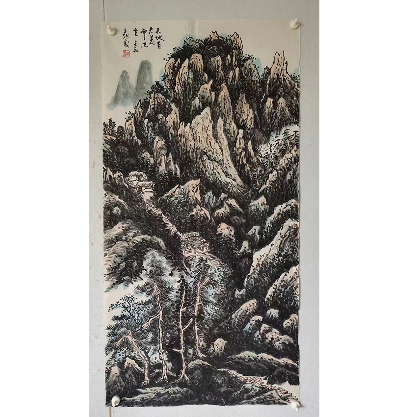 3453  老字画《天地有大美而不言》中堂  尺寸 137×68