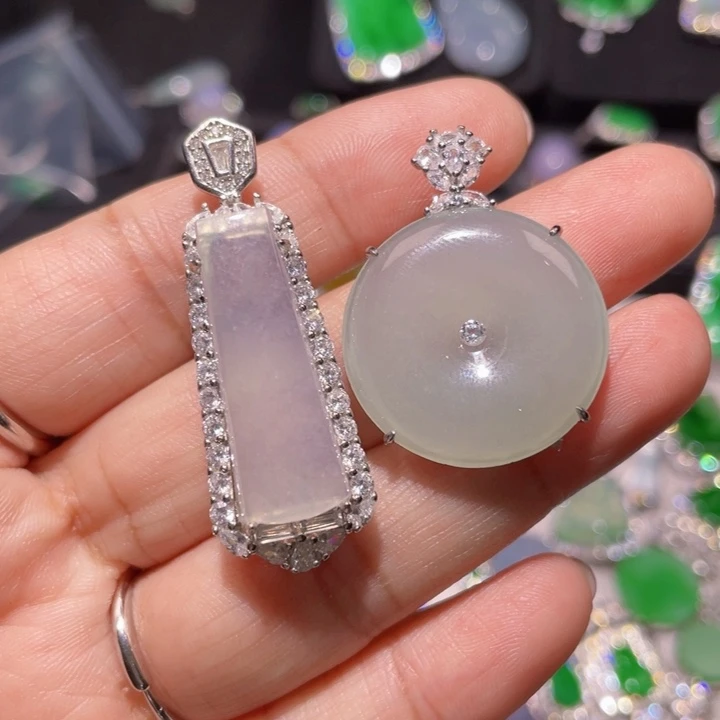 翡翠银S925镶嵌颈饰精品