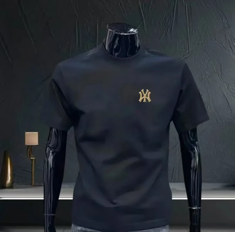 【万针刺绣MY】男女同款240g重磅纯棉潮流高奢圆领宽松短袖