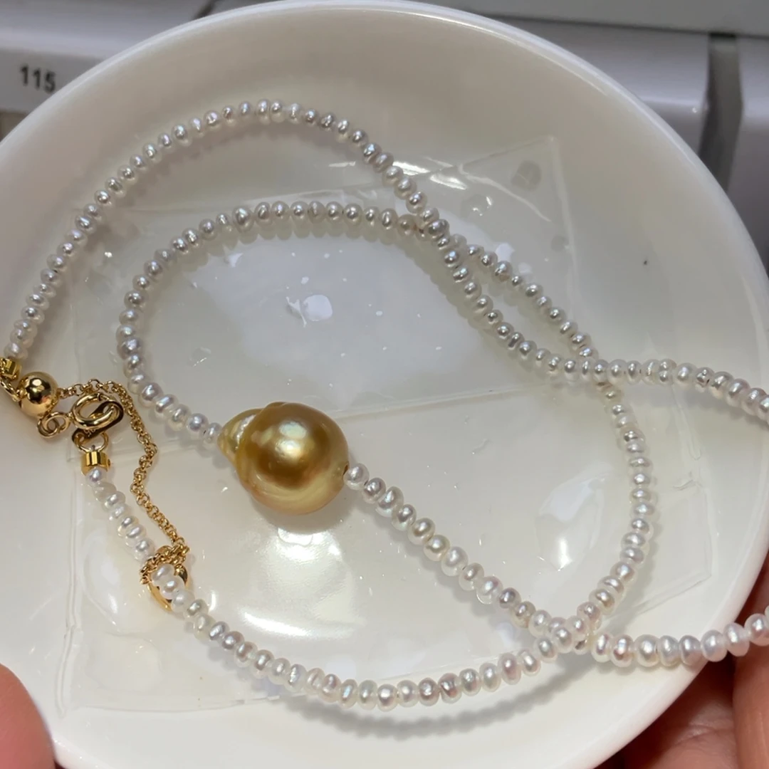 海水珍珠颈饰银S925镶嵌