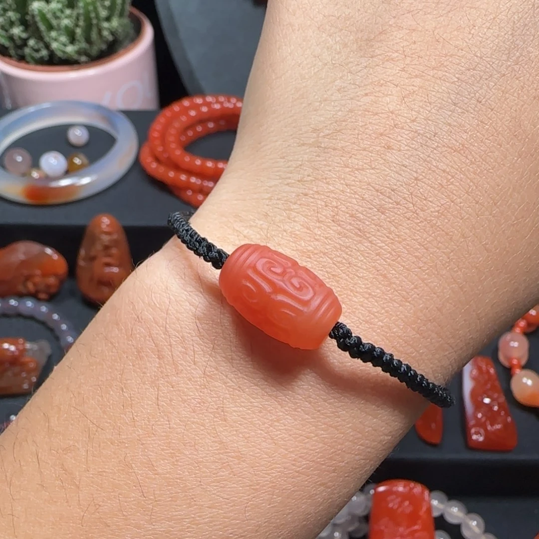 未镶嵌原矿回纹桶珠手绳（多样性发其一）南红玛瑙