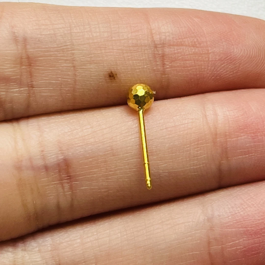 秋日特惠 足金999 4mm直针蹦迪黄金耳钉