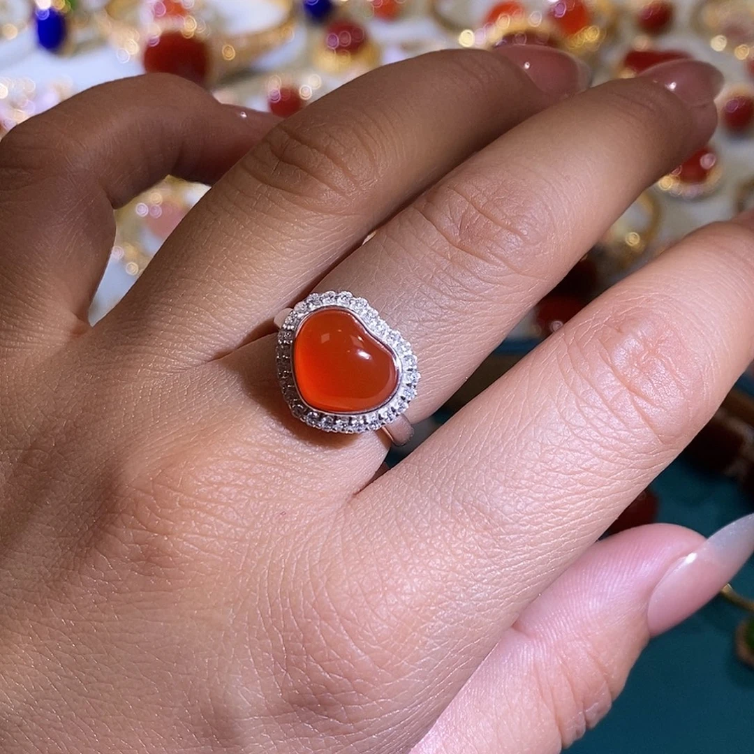 和田玉银S925镶嵌戒指