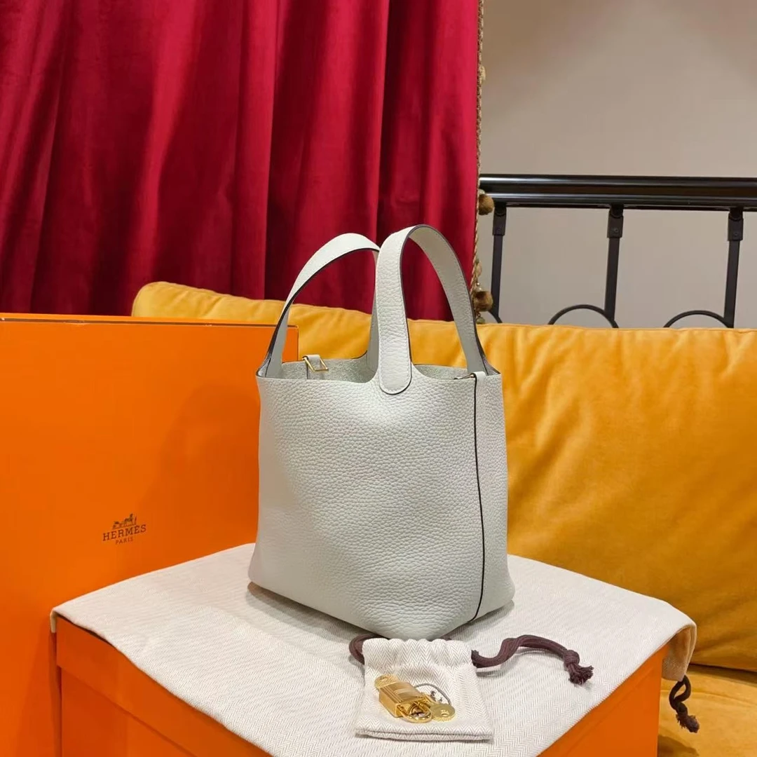 95新 Hermes/爱马仕 GGS丨picotin 18冰晶灰金扣tc 13586601