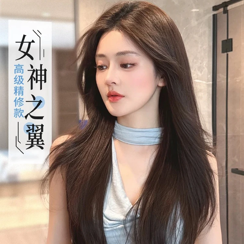 晚晚风假发片女增发量蓬松一片式微卷隐形无痕接发贴片高层次内扣