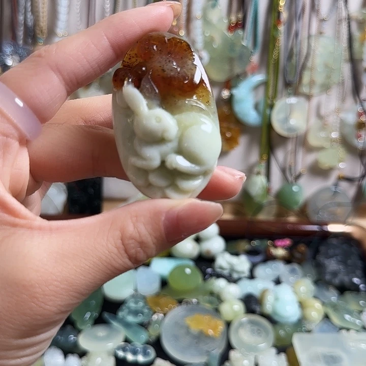 O***蛇纹石玉合金颈饰