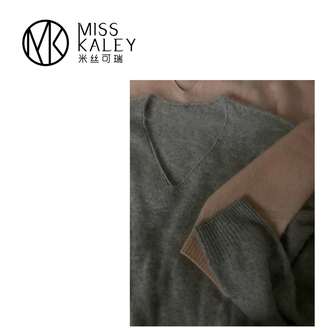 MISS KOREA V领羊绒拉毛