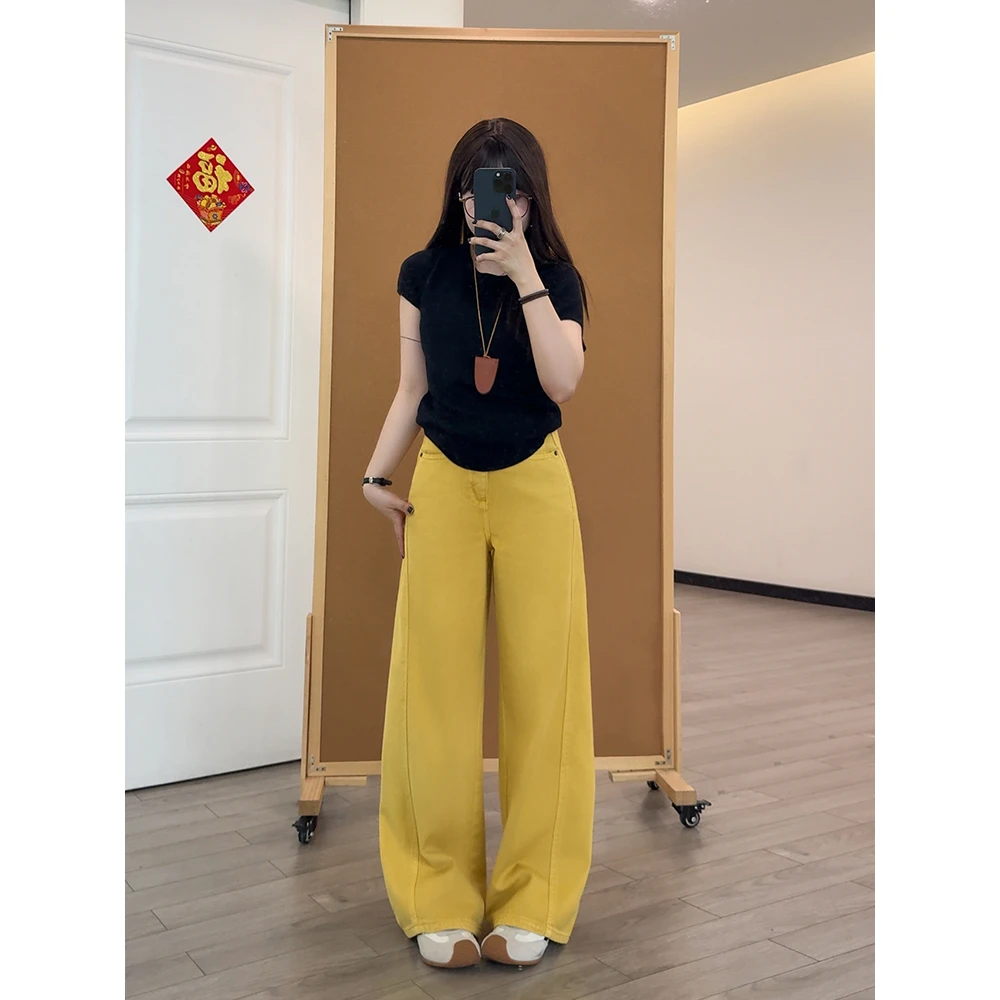 阔腿牛仔裤女款爆款2025新款高腰显瘦小个子宽松直筒百搭垂感女装