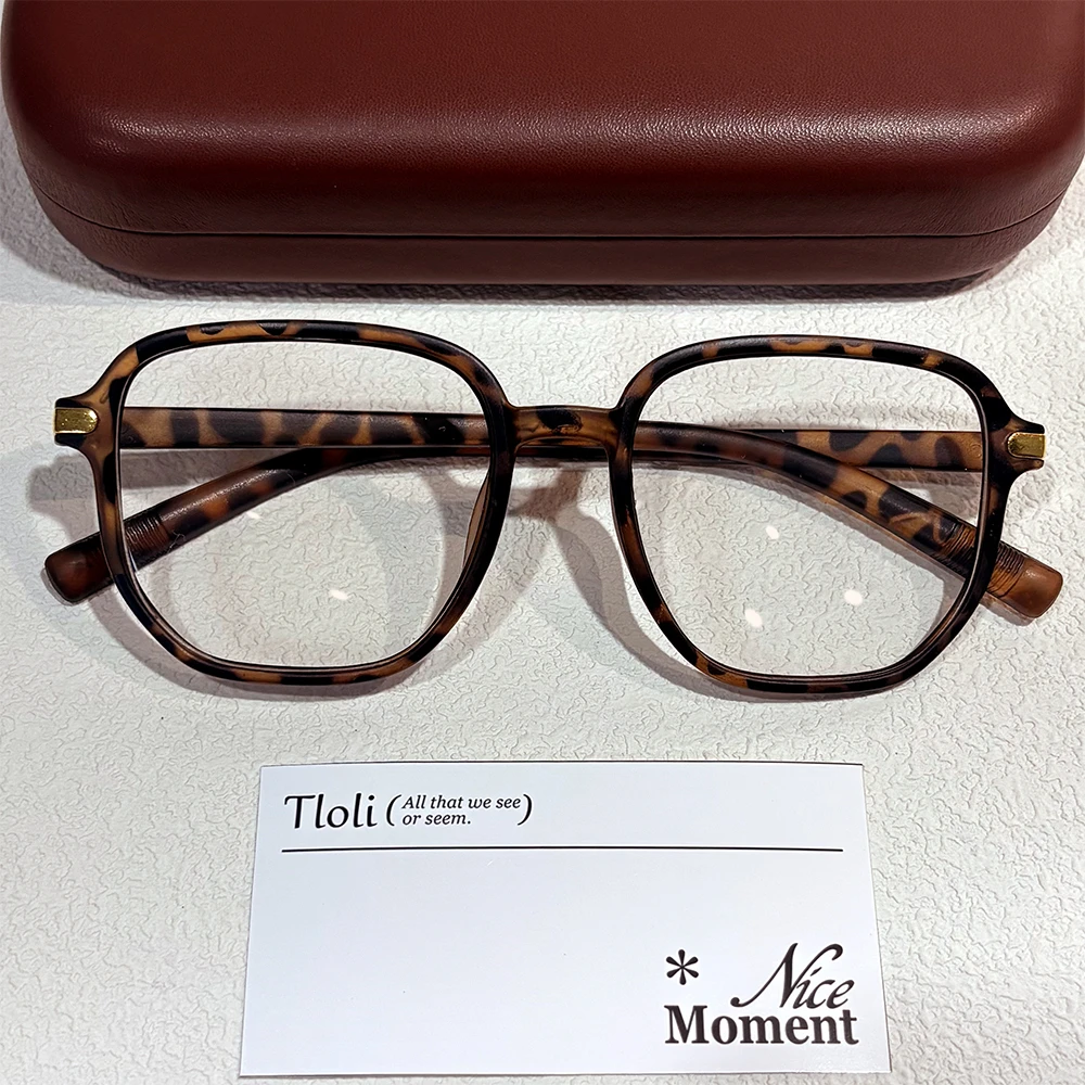 复古豹纹大框眼镜女近视可配度数防蓝光高级感素颜显瘦眼镜框