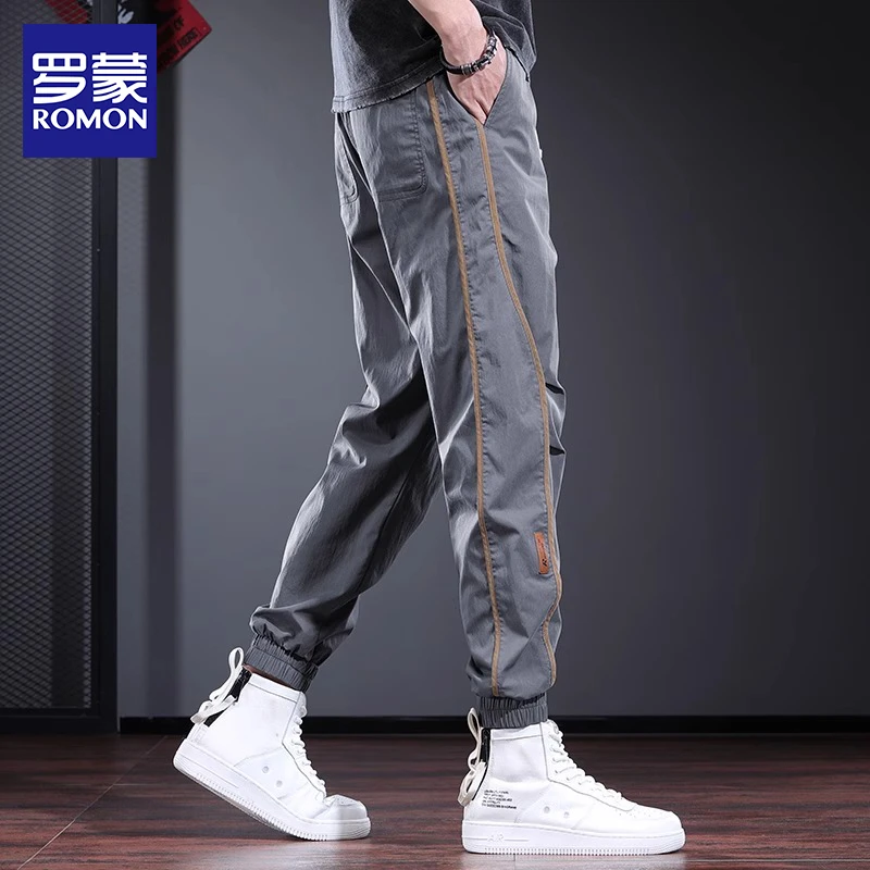 罗蒙秋季男士运动休闲裤子男款爆款2025新款百搭工装裤宽松束脚裤