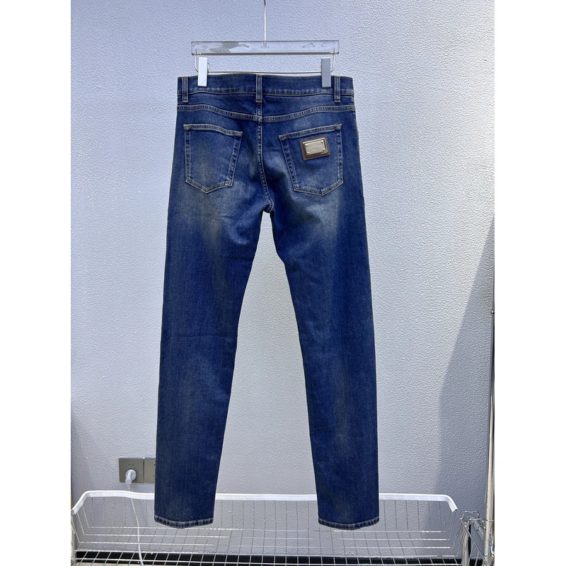 GY07CD G8KY6 全新未使用D.......G 男金色铁牌蓝色小脚牛仔裤