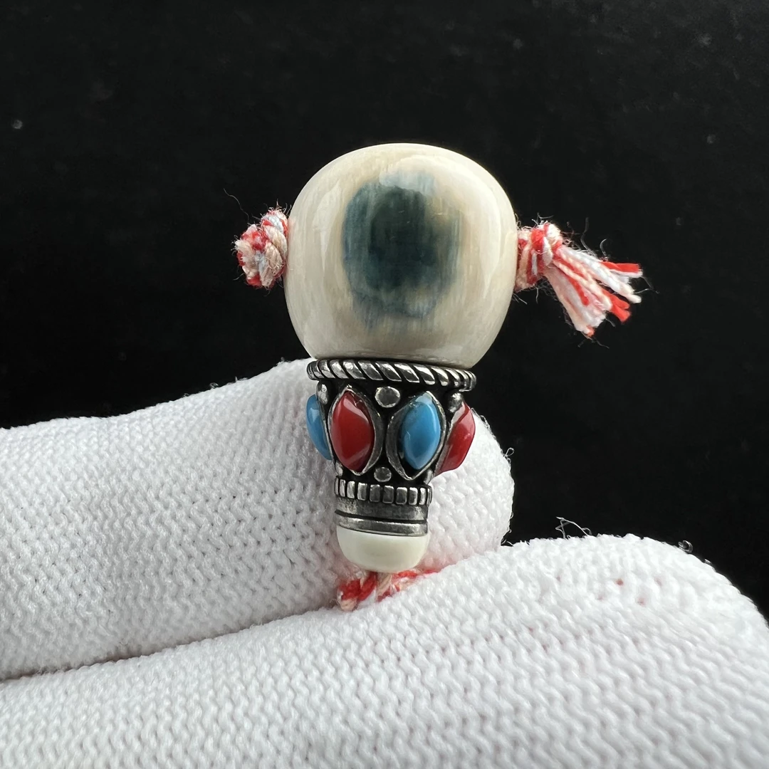 D3555天然猛犸牙 蓝眼睛三通 13.3*24.2mm支持鉴定 假一罚四