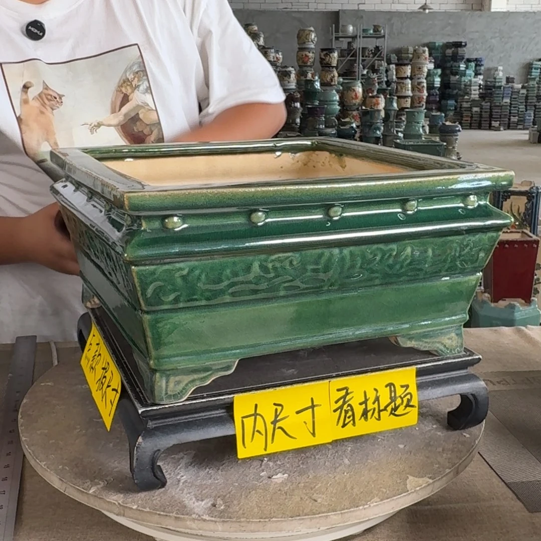 。一风堂石湾花盆 瑕疵修补了 内27*12