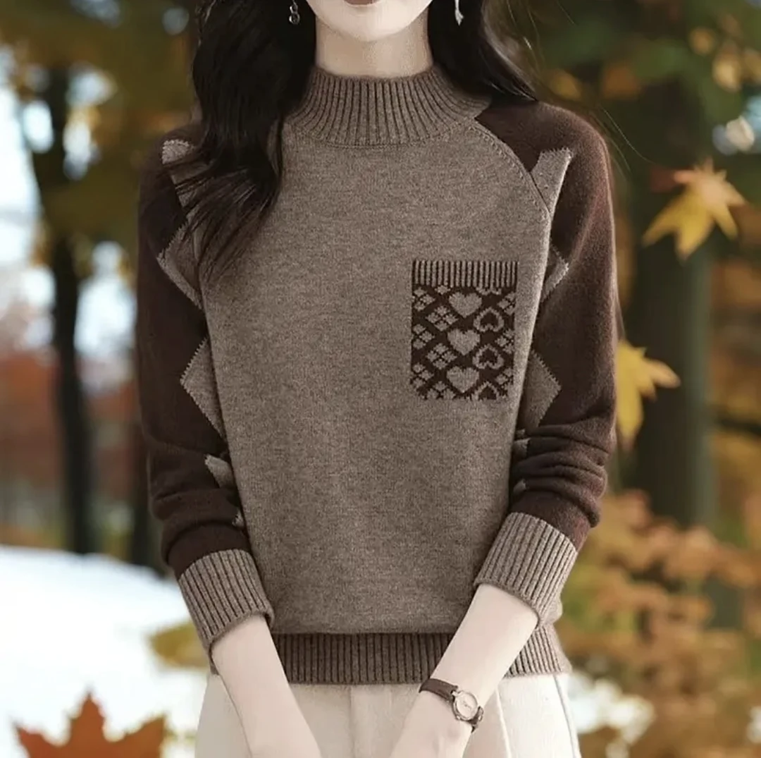 【美拉德假口袋毛衣】秋季爆品时尚百搭洋气针织衫毛衣