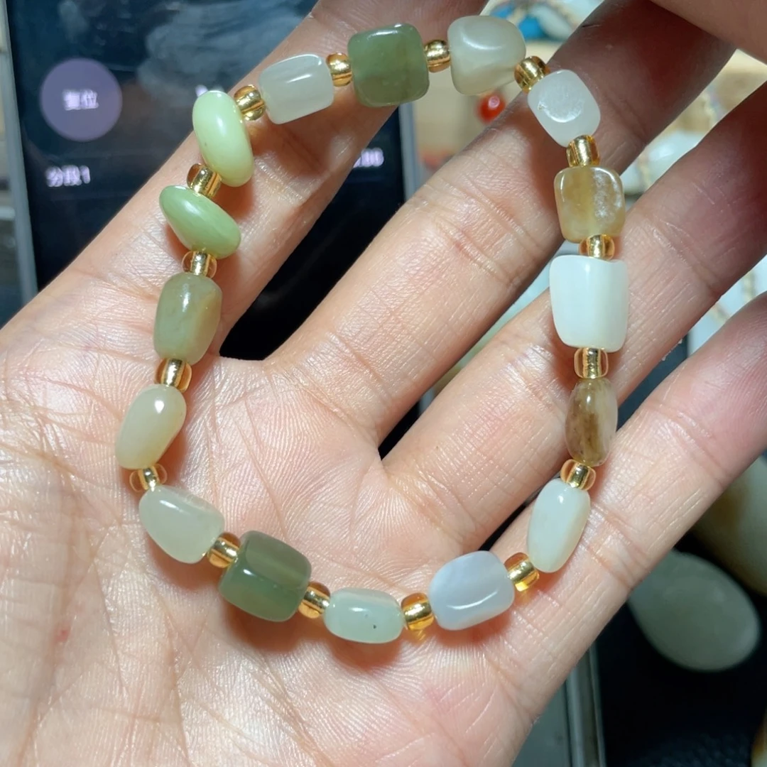 小***迷和田玉（糖玉）未镶嵌手链