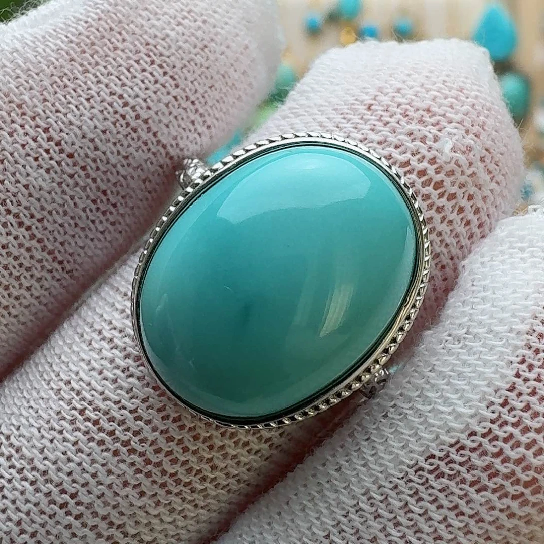 绿松石珠宝奇石银S925镶嵌