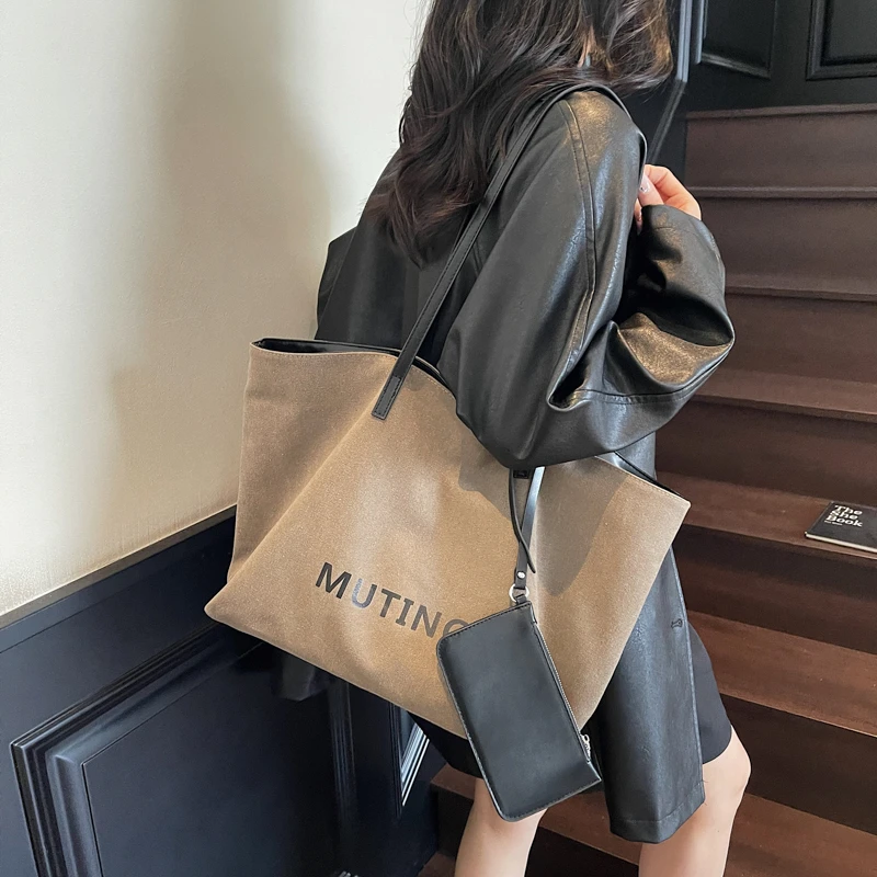 大容量包包时尚潮流休闲简约复古单肩包夏季新款女士2025托特包