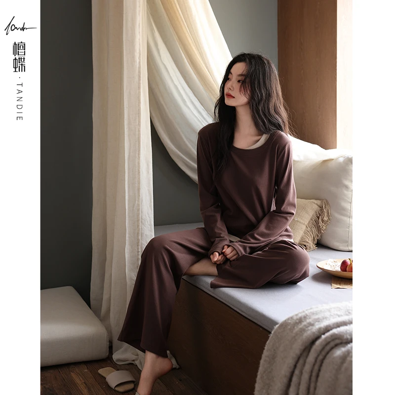 檀蝶【带胸垫】秋冬加绒睡衣女2025年爆款蓄热型薄绒保暖衣家居服