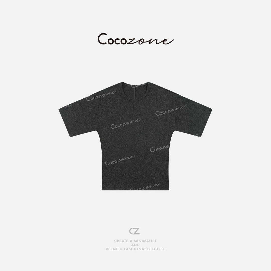 COCO ZONE刘一一【棉莱赛尔混纺】简约圆领显瘦针织T恤CD2A0295