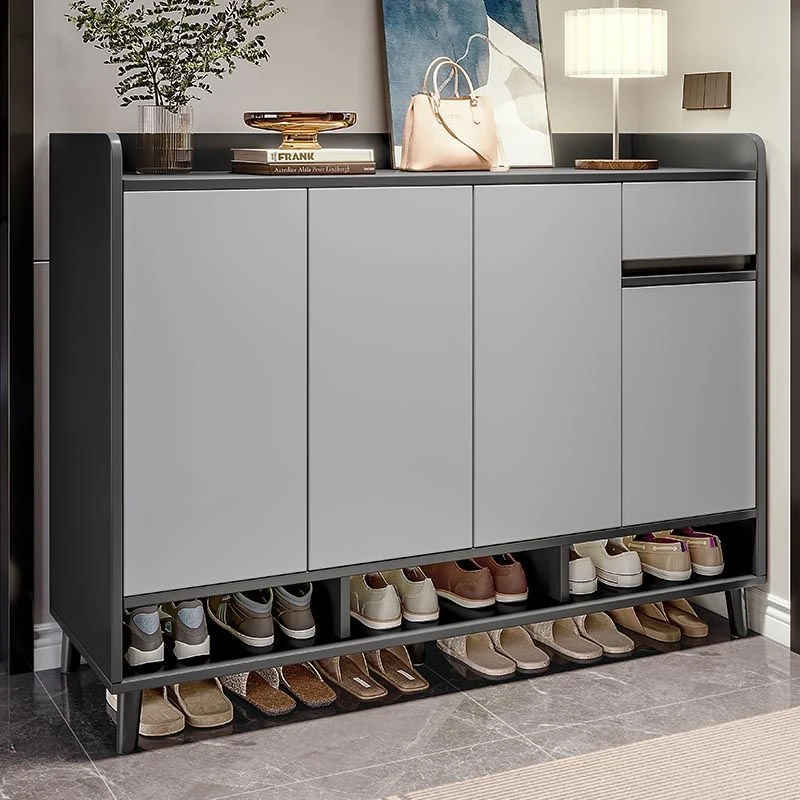 门口鞋柜家用新款大容量小户型入户门入户玄关阳台一体收纳鞋架，