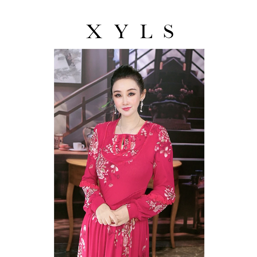 女装连衣裙弹力印花T007155