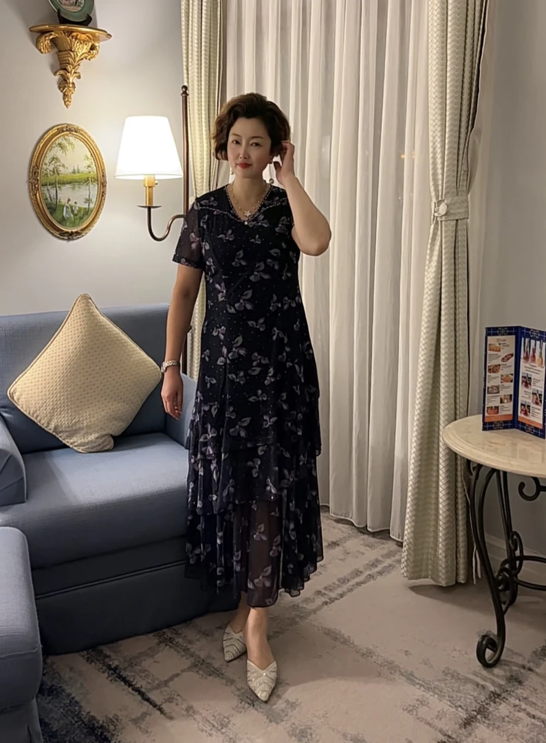 2025高端烫钻连衣裙66740