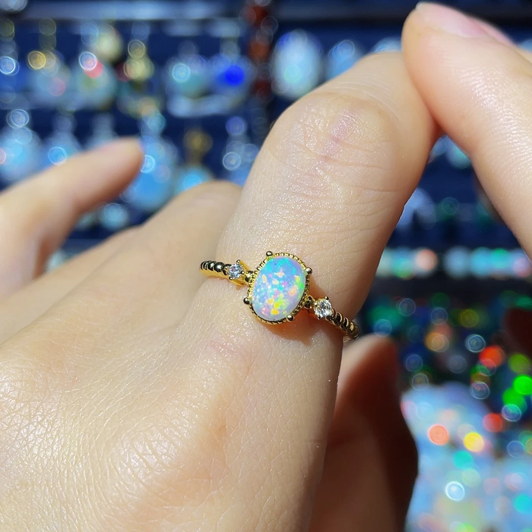 欧泊银S925镶嵌戒指