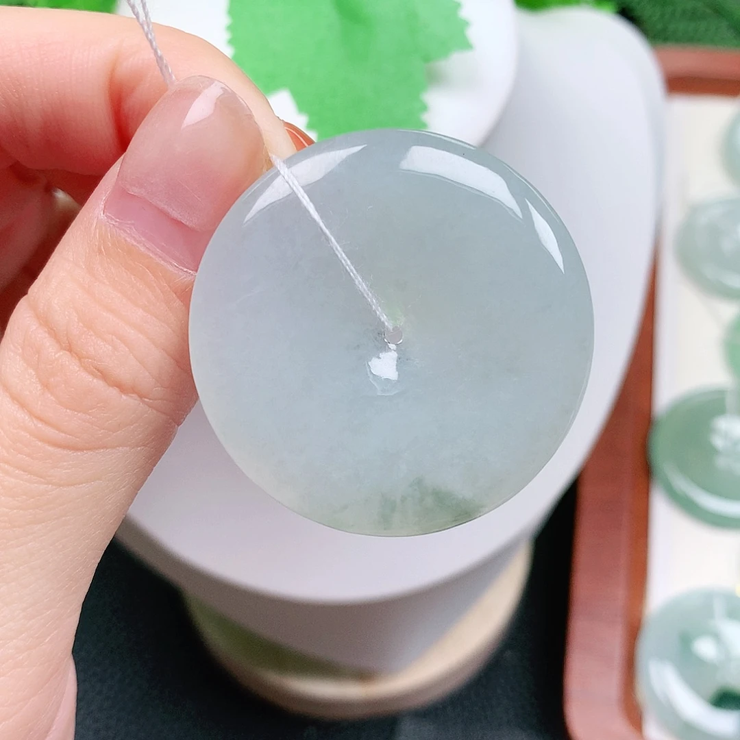祝***财翡翠未镶嵌颈饰平安37.5-5.5