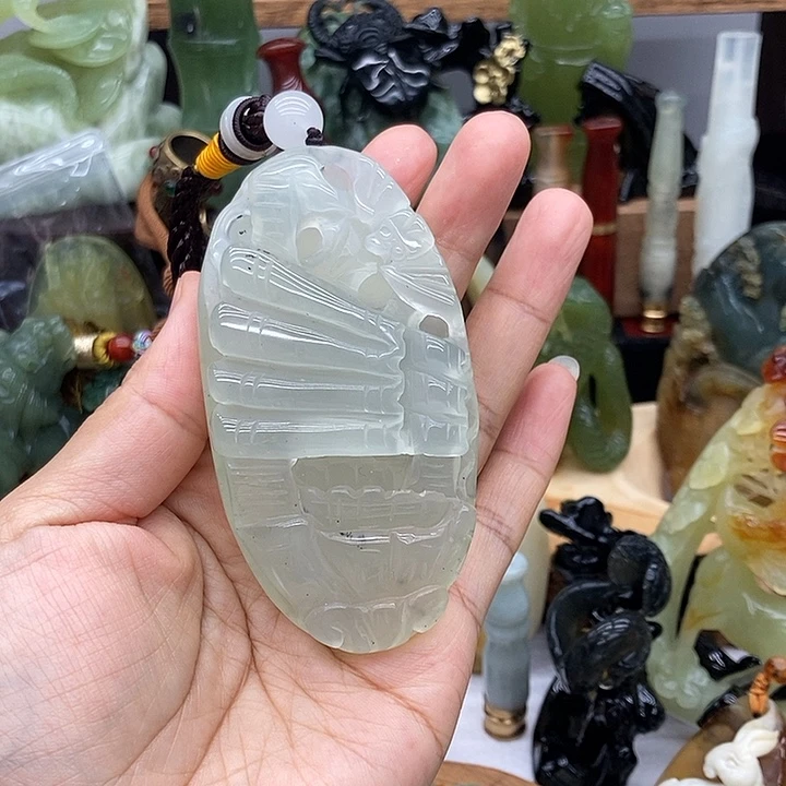 未镶嵌岫玉手把件