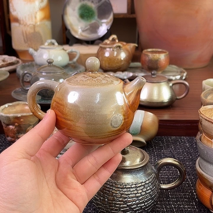 柴烧中白泥微微瑕西施壶
