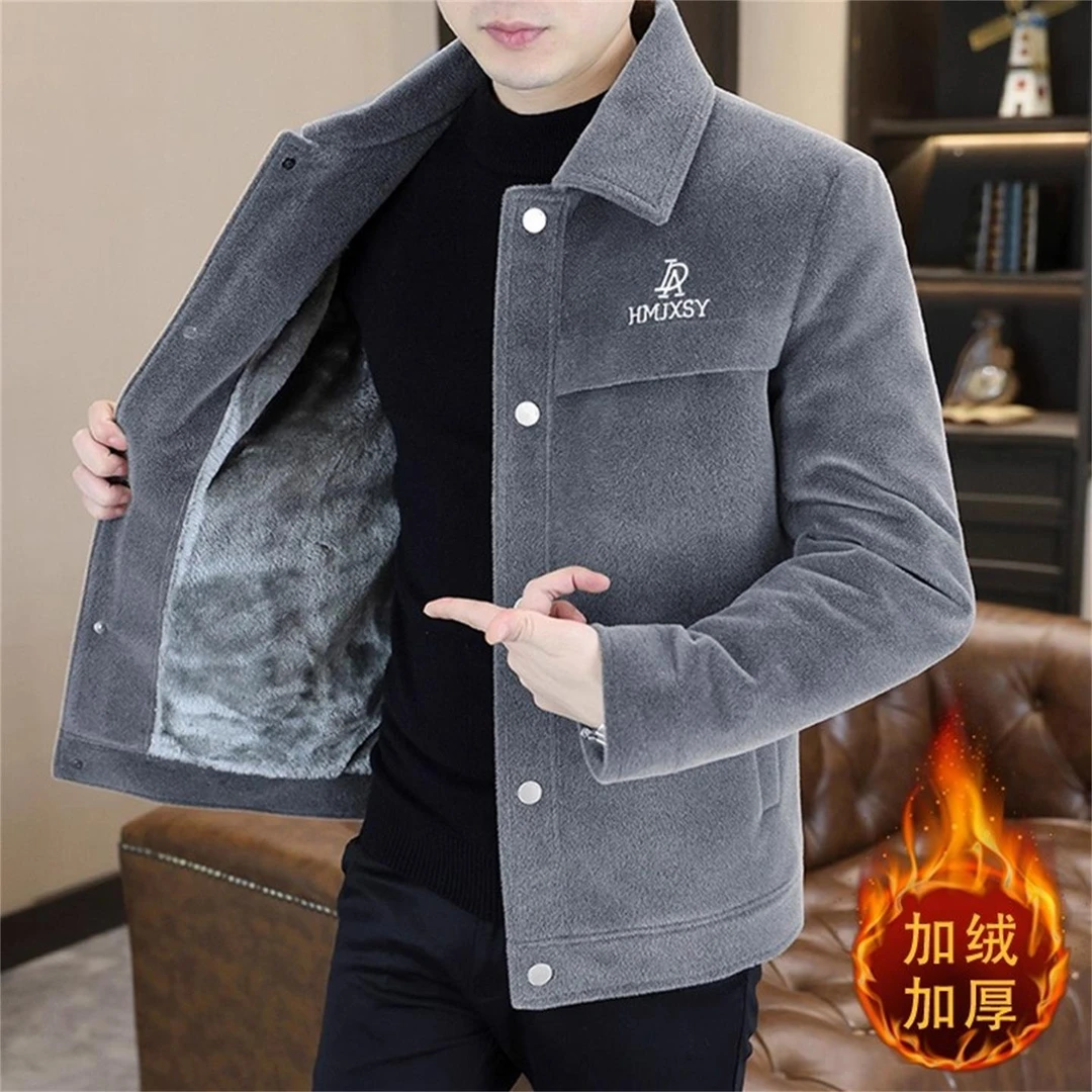潮牌高档男装秋冬季新款痞帅爆款夹克外套男士保暖时尚翻领上衣男