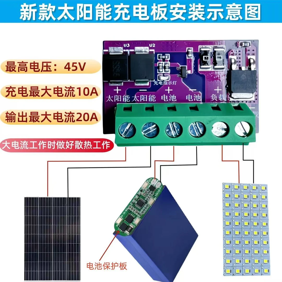光伏光控太阳能控制板锂铅酸通用大功率智能调节