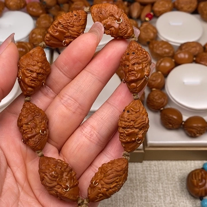呼***茄橄榄核手串/手链橄榄雕