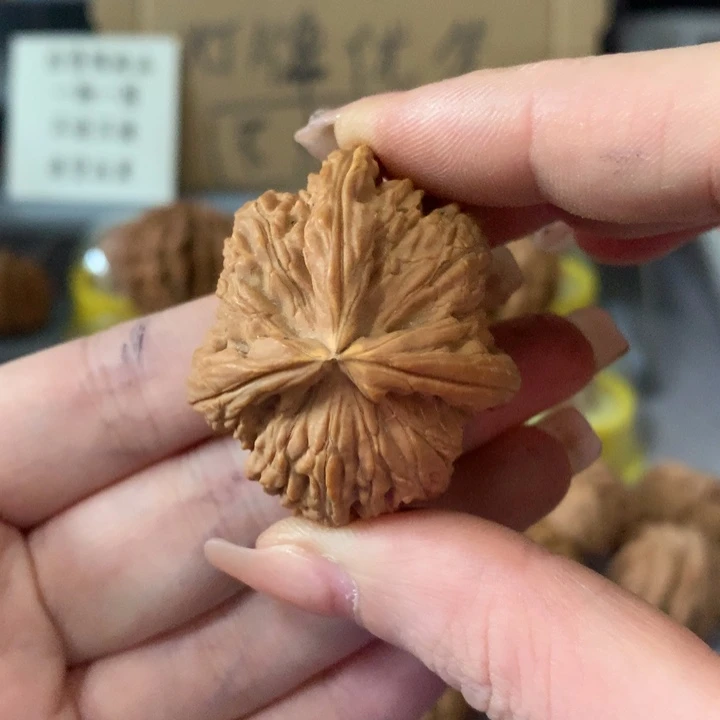 加***鲁吊坠文玩核桃异形单只，有瑕疵