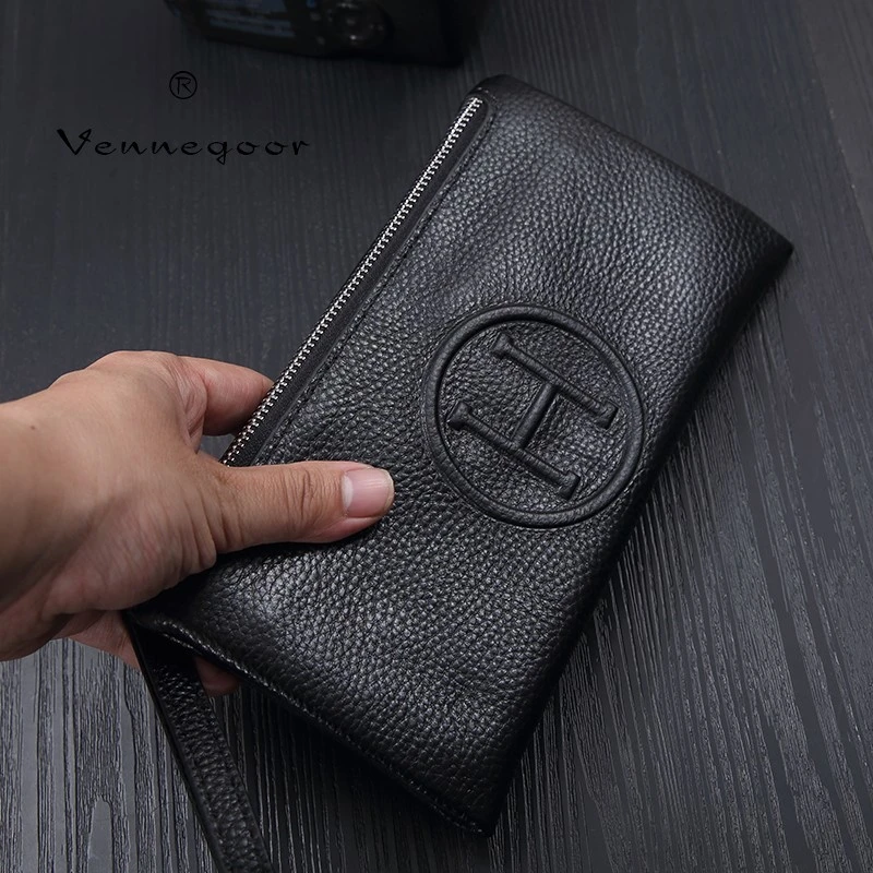 【直播间3号-H手机包】男士真皮软皮休闲头层牛皮长款拉链钱包