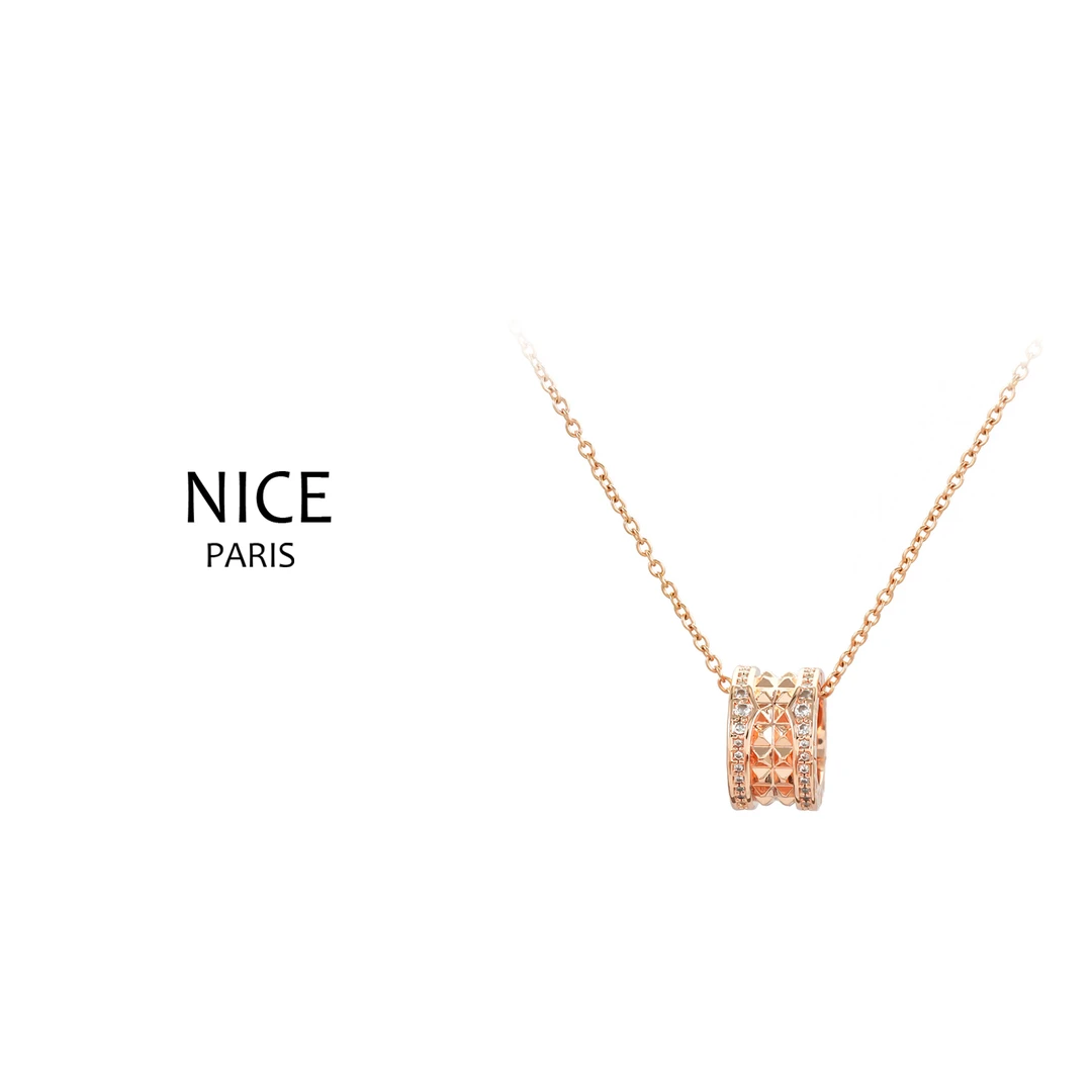 铜合金项链 镀k 经典弹簧满钻切割【主链+延长链：38+12厘米】 2950