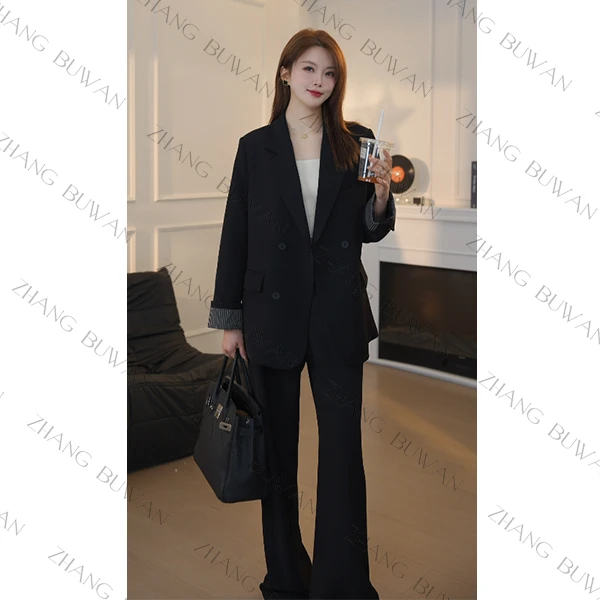 【张不晚专属】2025年西装外套女两件套装轻奢韩剧女主穿搭长西裤子