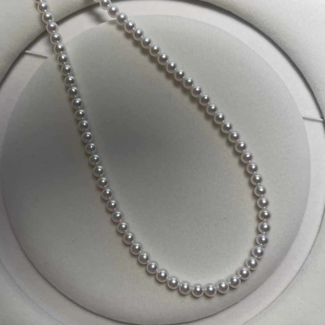 纯天然淡水珍珠4-5mm极光媲美海水akoya正圆小米项链多样性发一