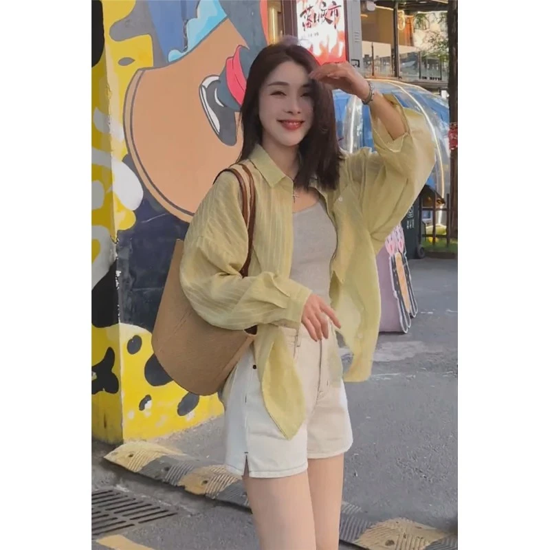 天丝防晒衬衫女薄款夏季2025新款韩版宽松高级感气质小个子上衣