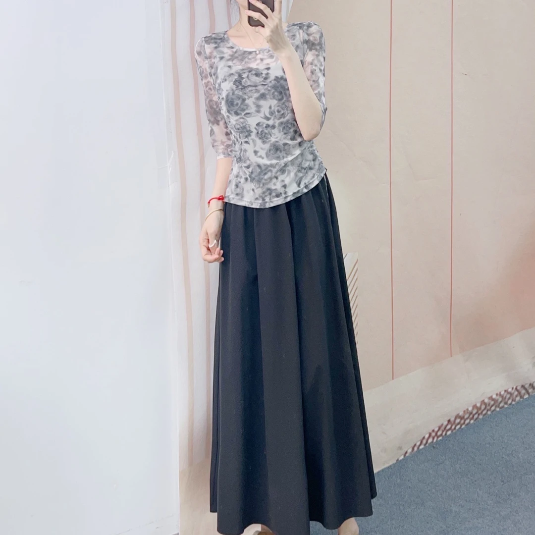 121中袖网纱小衫+吊带连衣裙两件套裙121/GP