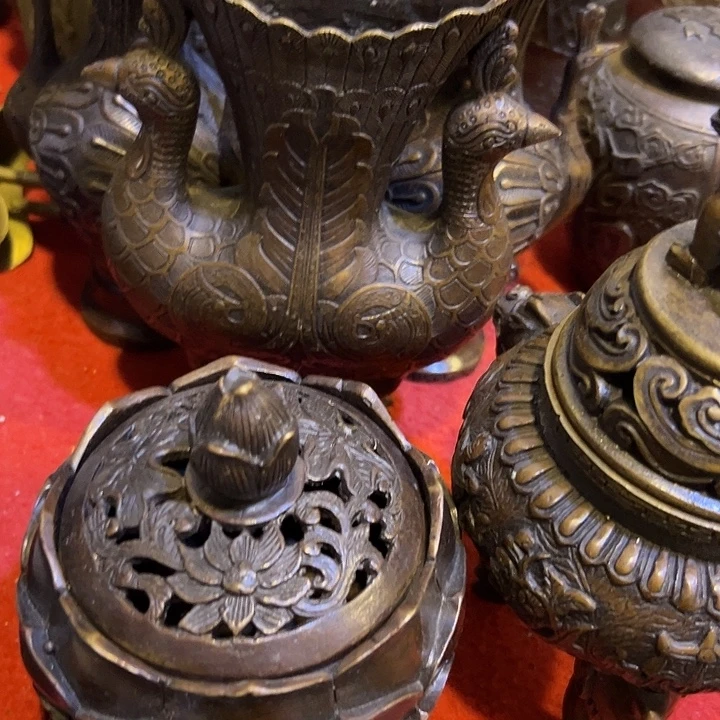 文***下黄铜摆件，文房工艺品摆件