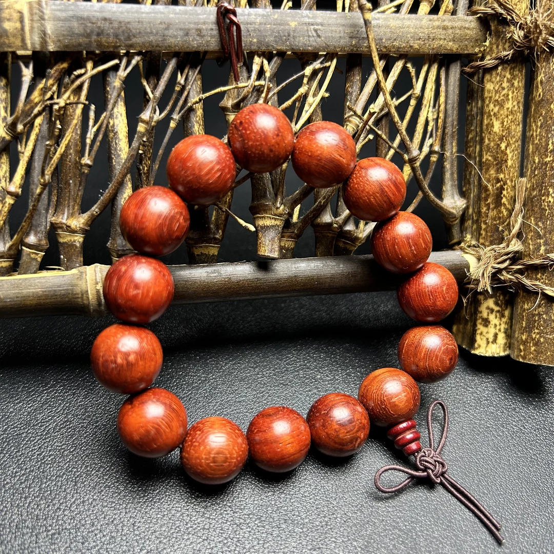 红花梨佛珠手串文玩（无礼盒）-a5