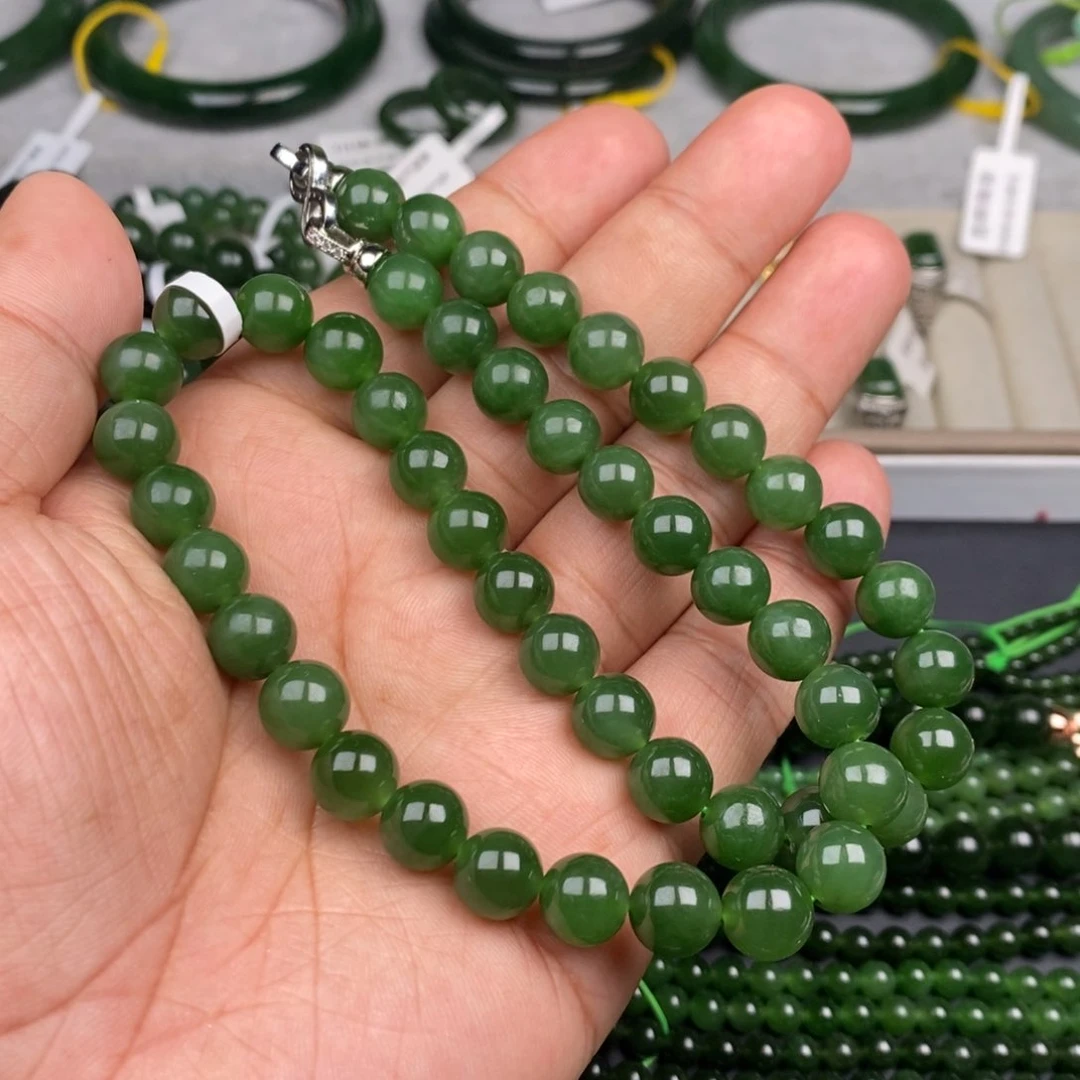 项链未镶嵌和田玉（碧玉）10mm