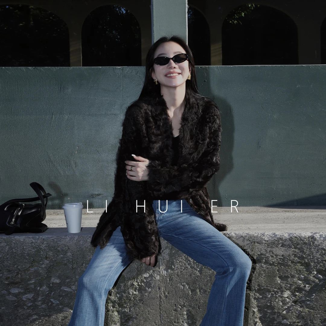 LiHuiEr李慧儿【披星戴月】2025秋季新款设计小众咖色皮草H256612